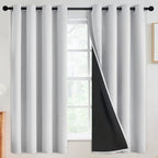 SimpleHome White 100% Blackout Curtains Room Darkening Living Room 63 Inch | by SimpleHome