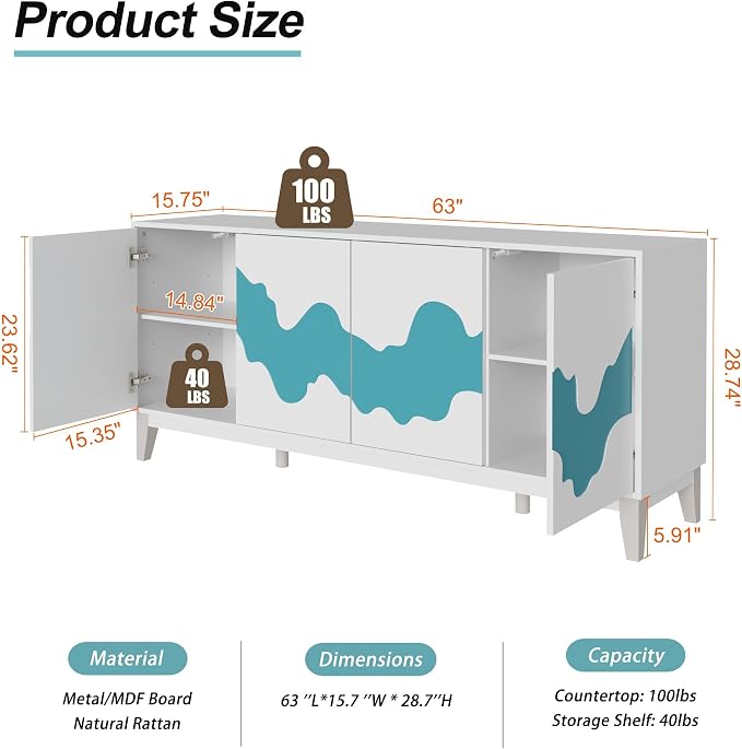 UEV Sideboard Buffet Cabinet - Image 2