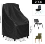 Stackable Patio Chair Covers Waterproof 2 Pack 210D Lawn Patio Outdoor Chairs - Image 2