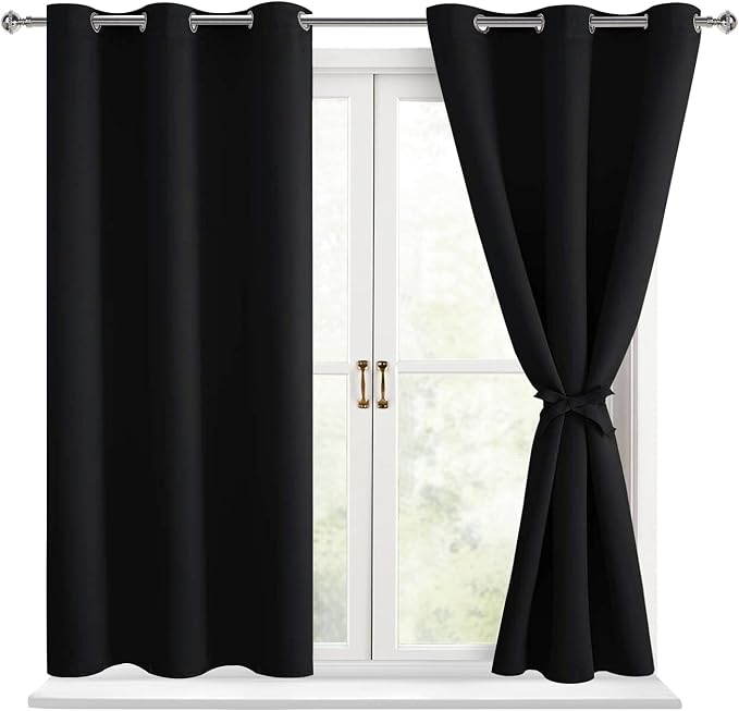 Blackout Curtains for Bedroom, 2 Drape Panels, 42 x 54 Inch | Light Blocking & by Hiasan