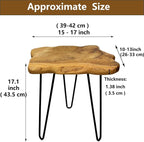 Rustic Solid Wood Live Edge Style End Table, Natural Wood Side Table - Image 2