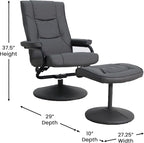 Flash Furniture Rachel Contemporary Multi-Position Recliner and Ottoman - Image 3