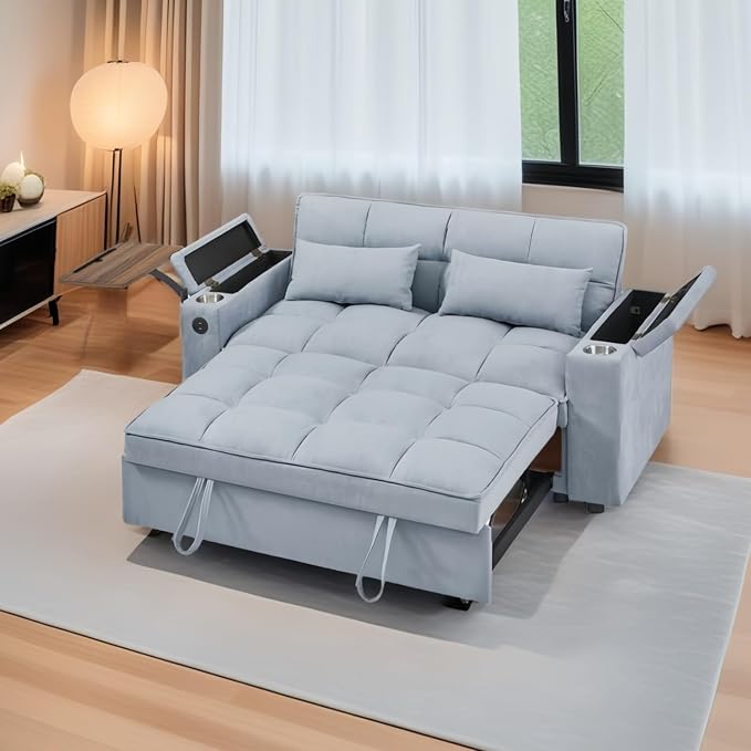 oaaktu 65''Convertible Sleeper Sofa Bed, 3-in-1 Pull Out Couch Bed by Unknown