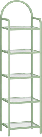 Hzuaneri Bookcase Bookshelf, Tempered Glass Bookshelves, Slim Shelving Unit - Image 9