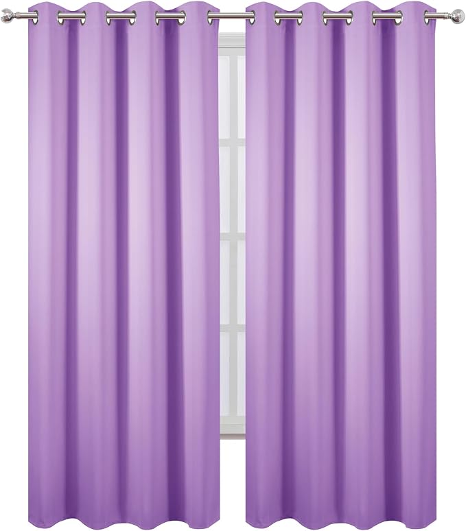 Blackout Curtains 52 x 120 Inch Long Lavender Curtains Set of 2 Panels Room - Image 2