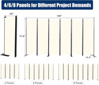 Room Divider 6FT Portable Room Dividers and Folding Privacy Screens, 6 Panel - Image 6