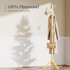 Pipishell Coat Rack Sturdy Wooden Coat Rack Stand, Adjustable Coat Tree - Image 4