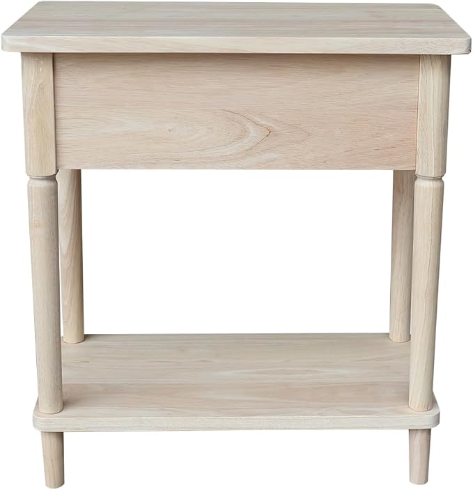 International Concepts Solid Wood Narrow Side Table Unfinished - Image 8