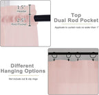 Blush Sheer Curtains for Bedroom Living Room 45 Inch Length 2 Panels, Soft Airy - Image 4