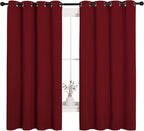 NICETOWN Christmas Burgundy Window Curtains Blackout Drapes, Thermal Insulated - Image 2