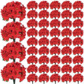 48 Pack Poinsettia Flowers Artificial Christmas, Red Poinsettia Flowers by BLEUMCADE