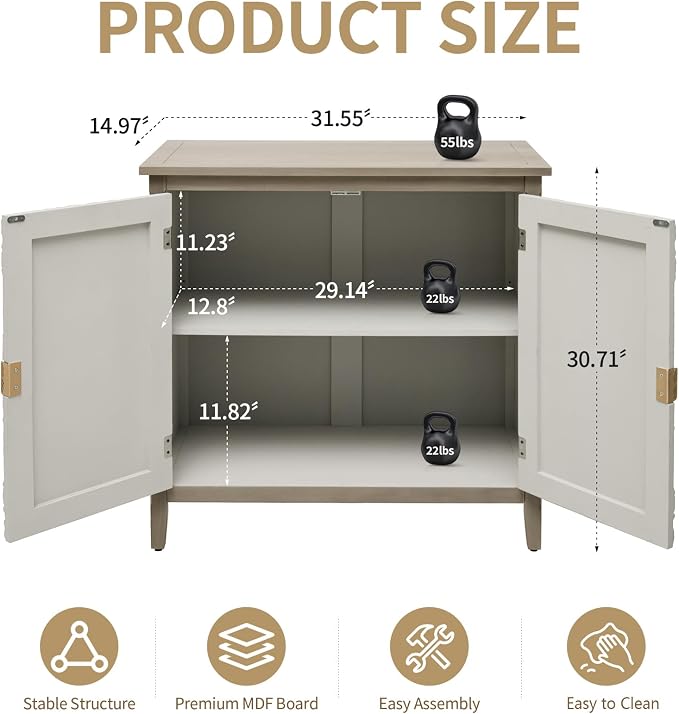 Vintage Accent Cabinet with Doors - Image 2
