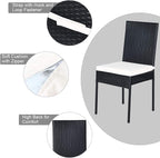Tangkula 5 Piece Wicker Patio Dining Set, Outdoor Rattan Table & Chairs Set - Image 6