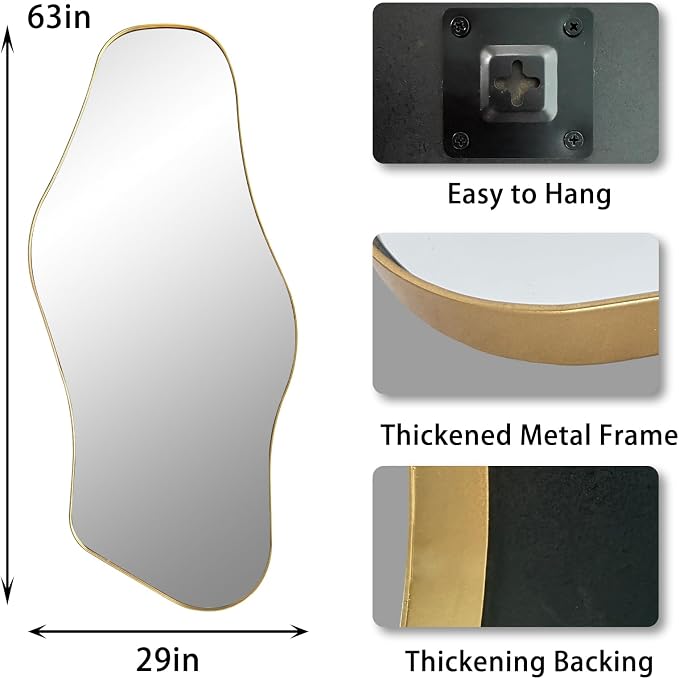 Large Irregular Mirror, Unique Shaped Abstract Wall Mirrors - Image 4