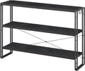 HCHQHS Bookshelf, 3-Tier Industrial Bookcase, Freestanding Horizontal by HCHQHS