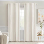 MIULEE Ivory Back Tab Blackout Curtains 52x72 Inches Long 2 Panels Set | Rod by MIULEE