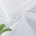 SpaceDresser White Kitchen Sheer Valance Curtains 40 Inch, Voile Sheer Cafe - Image 5