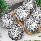 6 Pcs Decorative Balls for Bowls,2.4" Black Mosaic Glass Balls - Image 5