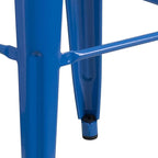 Flash Furniture Commercial Grade 30" High Backless Blue Metal Indoor-Outdoor - Image 7