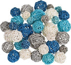 Wicker Ball Orbs,Dark Blue, Sky Blue, Gray, White,2.8'',2.4'',2'',1.6'' by Patelai