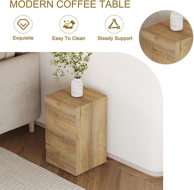 End Table, Side Table Living Room Table, Modern Sofa Couch Tables, Faux Marble - Image 4