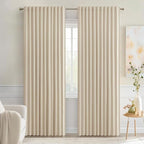 MIULEE Cream Beige Back Tab Blackout Curtains 66x84 Inch Length 2 Panel Set | by MIULEE