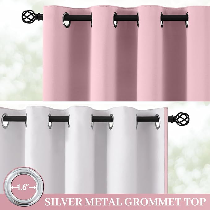 Yakamok Pink 100% Blackout Curtains 84 Inches Long - Image 2