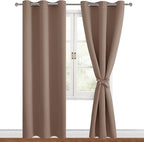 Blackout Curtains for Bedroom 38 x 84 Inch Long Cappuccino 2 Panels | Thermal - Image 8