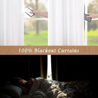100% Blackout White Linen Curtains 40 Inches - Image 4