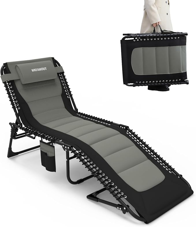 Outdoor Folding Lounge Chair Padded by WKFAMOUTCAMP