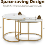 Giantex Modern Nesting Coffee Table Set of 2, Coffee Table & End Table Sets - Image 3