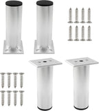 Set of 4 Aluminum Alloy Furniture Legs 4.7 Inch Height, 1.5 Inch Diameter by Kyuionty