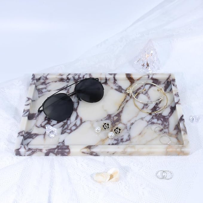 Real Luxurious Natural Marble Vanity Tray Genuine Marble/Stone Storage Tray - Image 4