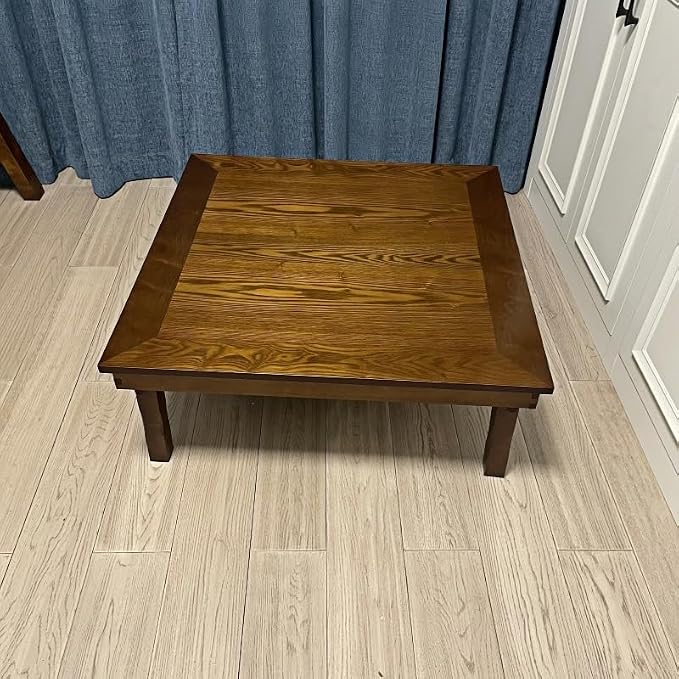 Rustic Wooden Korean Coffee Table Folding Legs, 24 x 24 inches - Image 5