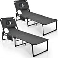 Goplus Tanning Chair, Folding Adjustable Patio Lounge Chair by Goplus