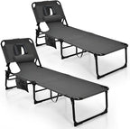 Goplus Tanning Chair, Folding Adjustable Patio Lounge Chair by Goplus