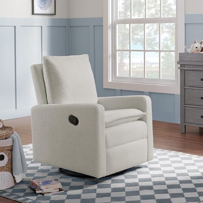 Oxford Baby Uptown Upholstered Glider Recliner Rocking Chair 360° Swivel - Image 9