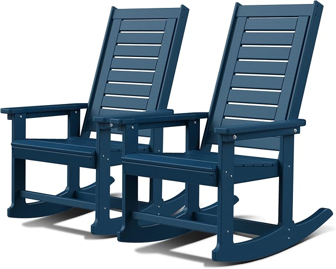 GREENVINES Outdoor Rocking Chairs | Set of 2 | Porch Rocker | HDPE Plastic | by GreenVines