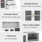 Bar Cabinet for Home with LED Light, Coffee Bar Cabinet with Wine & Glass Rack - Image 5