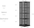 YOWOS Rotating Bookshelf Tower, 360° Display Spinning Bookcase, Bamboo - Image 2