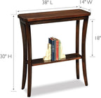 Leick Home Boa Console Table, Solid Wood, Bottom Display Shelf, Narrow Depth - Image 3
