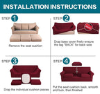 Turquoize 4 Piece Sofa Covers For 3 Cushion Couch Sofa Slipcover Soft Couch - Image 6