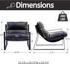 LukeAlon Modern PU Leather Accent Armchair, Upholstered Living Room Chair - Image 2