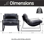 LukeAlon Modern PU Leather Accent Armchairs Set of 2, Upholstered Living Room - Image 2