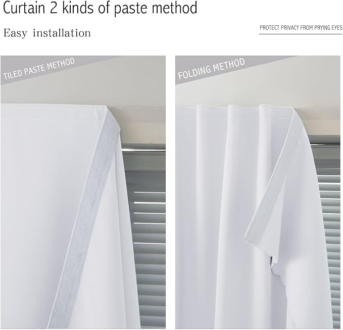 Stick On Blackout Curtains No Drill Required Self Adhesive Window Coverings - Image 6