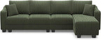 Belffin Sectional Couch with L-Shape Chaise L Shaped Couch with Ottoman - Image 8