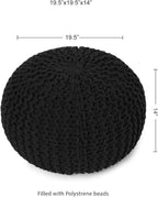 REDEARTH Round Pouf Foot Stool Ottoman - Image 3
