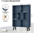 YAHARBO Blue Bookshelf, 3 Tier Book Shelf - Image 3