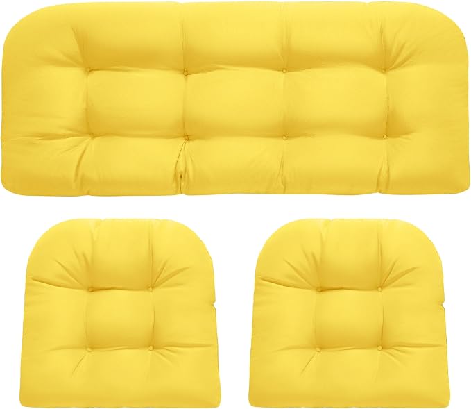 DANGHOOGY Wicker Chair Cushions, Waterproof Outdoor Loveseat Cushions by DANGHOOGYFurnitureCushions