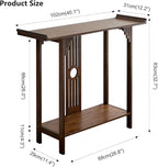 Gdrasuya10 40 inch Walnut Bamboo Console Sofa Table, Vintage Sofa Table Narrow - Image 2